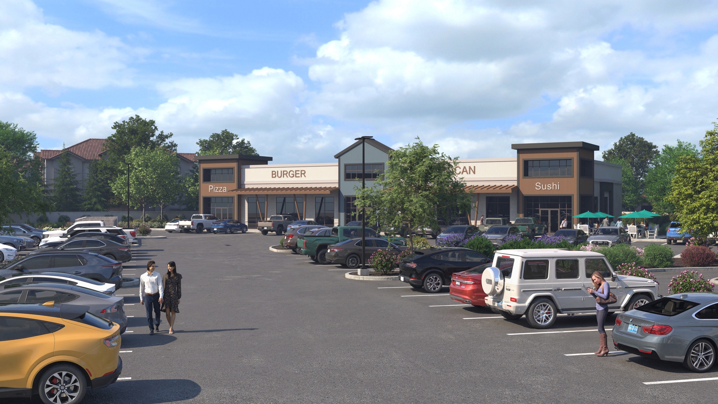 Hayden Marketplace: restaurant plaza rendering