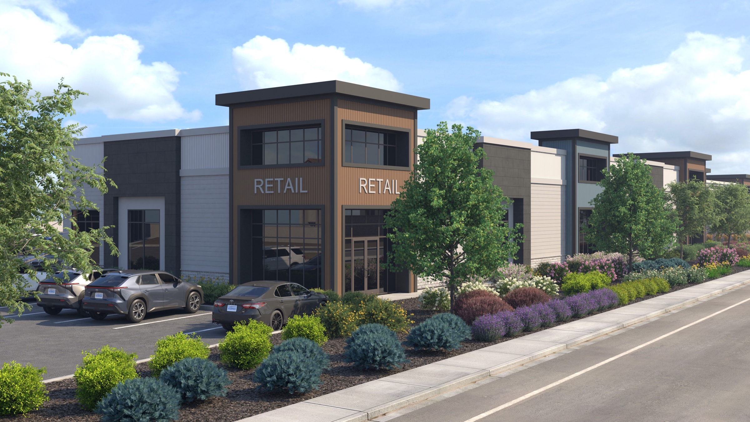 Hayden Marketplace: retail streetscape rendering