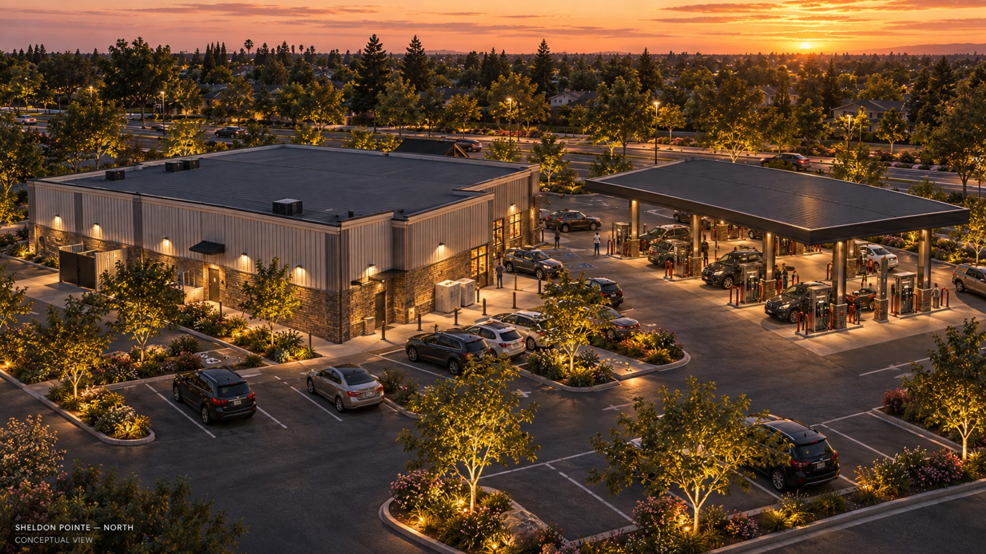 Sheldon Pointe: north view, conceptual rendering
