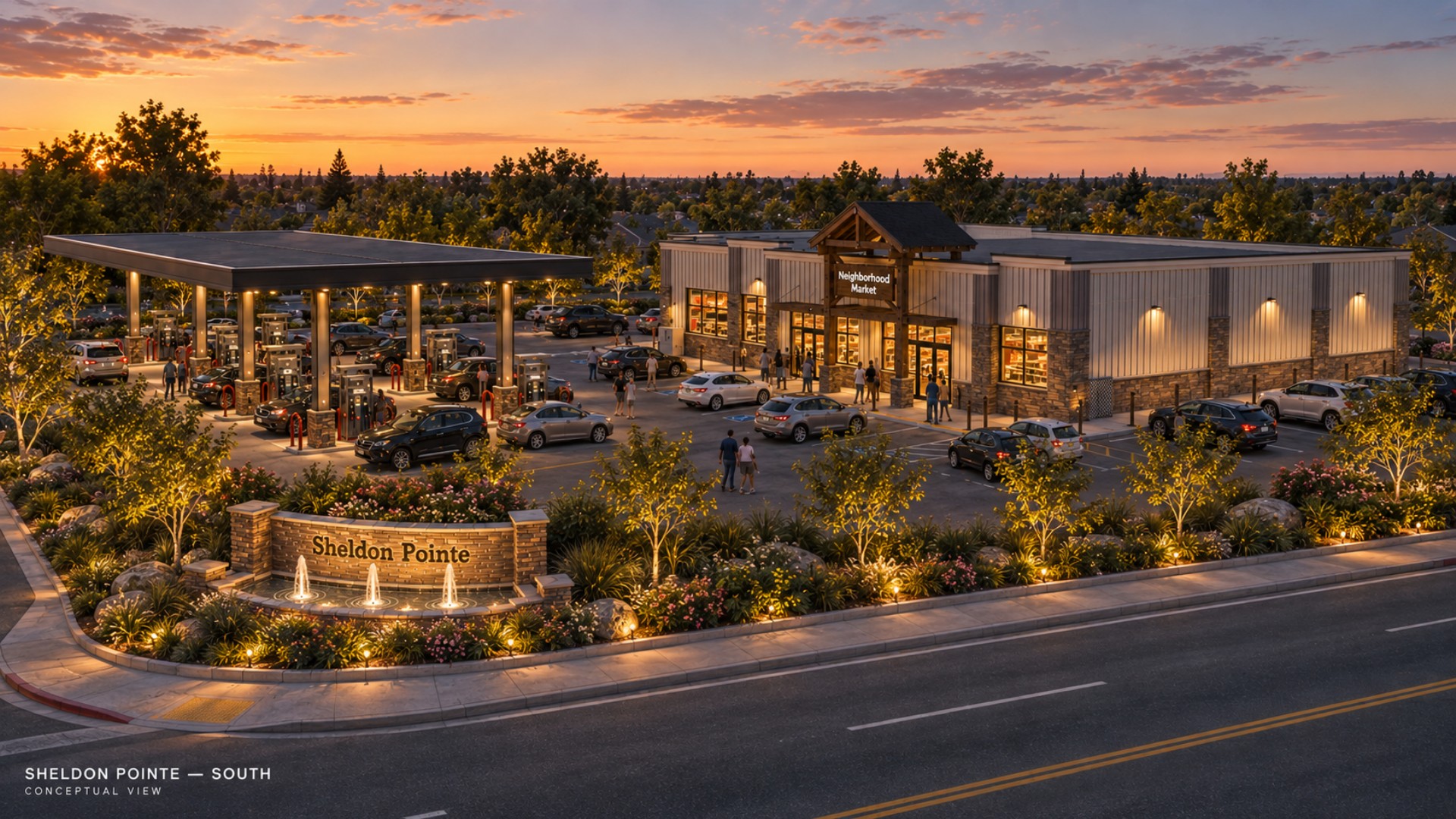 Sheldon Pointe: south view, conceptual rendering