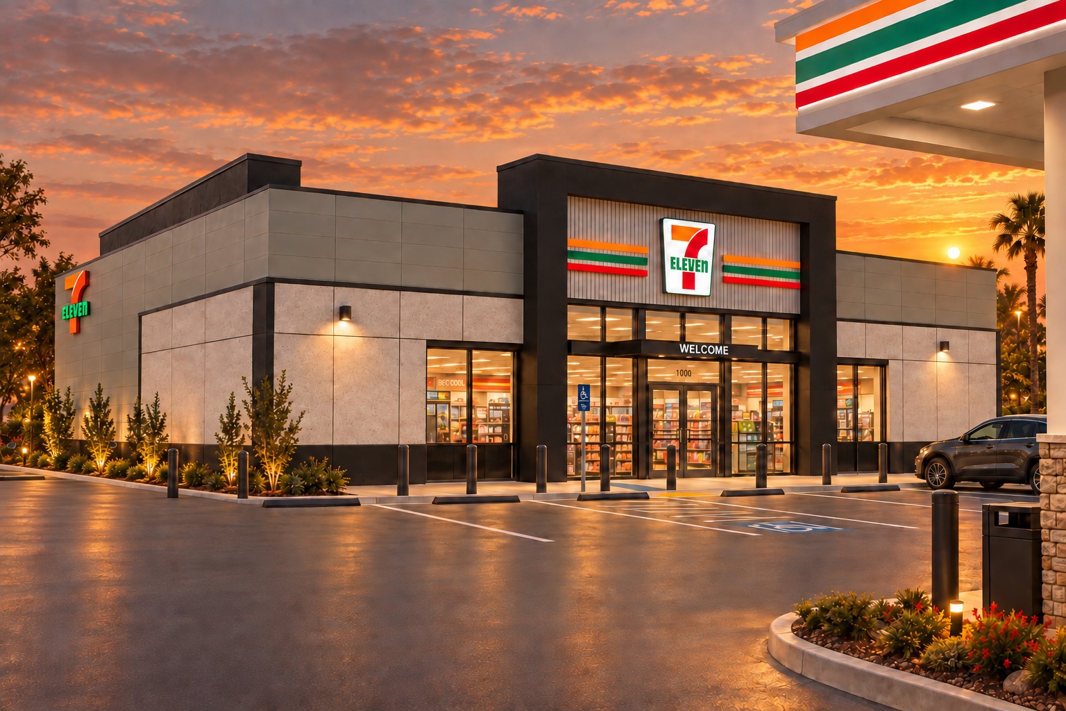 Yuba City 7-Eleven: north elevation, architectural rendering
