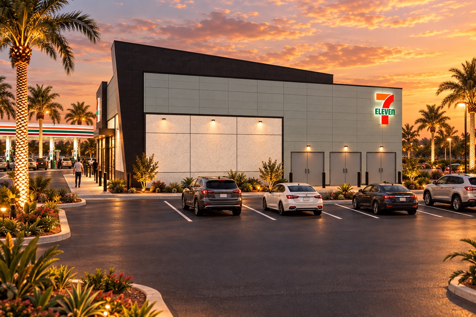 Yuba City 7-Eleven: west elevation, architectural rendering